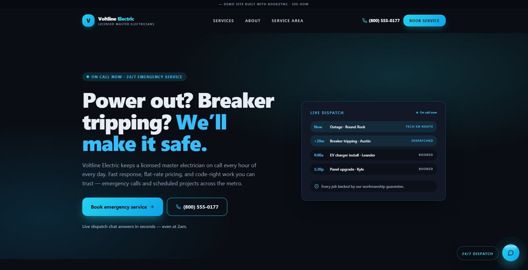 Voltline Electric demo site preview
